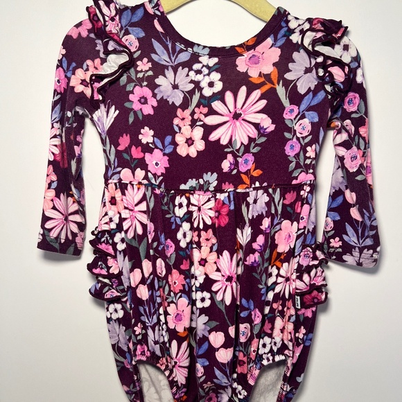 Little sleepies Violet Meadow Bubble Romper Bamboo Long Sleeve Floral 3/6 months - Picture 1 of 4